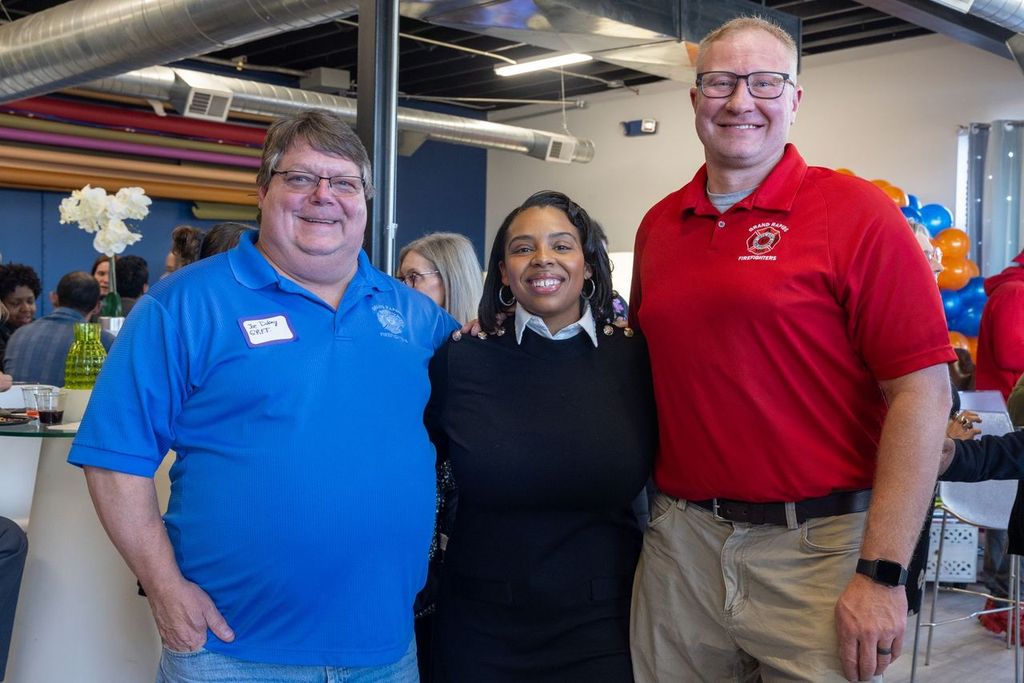 Kristian Grant with residents